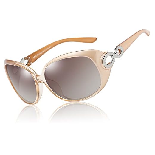 DUCO Damen Sonnenbrille polarisiert Klassisch Stern 100% UV-Schutz 1220 (Champagner)