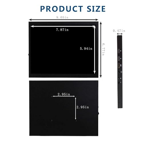 Image of VSDISPLAY 9.7'' 2K 2048x1536 Portable LCD Monitor with Mini H /D USB-C Input | IPS Small Display with Dual Speakers, for PC Laptop Computer Gaming