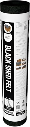 Waterproof Black Shed Roof Felt 1m x 2m Durable Weatherproof Covering for Garden Sheds Kennels Hutches and Outdoor Buildings