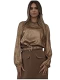 Alviero Martini Prima Classe Damen-Bluse mit Aufdruck Geo Classic Bronze Metallic, bronze, 42