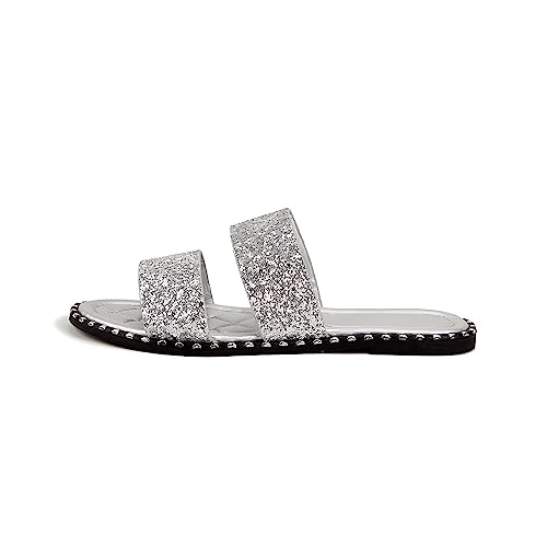 Image of Women's Open Toe Flat Sandals Rhinestone Glitter On Casual Fashion Slippers Quick Drying Indoor & Outdoor Slides