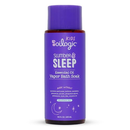 Oilogic Slumber & Sleep Essential Oil Vapor Bath Soak for Babies & Toddlers – Gentle Baby Bath Essentials to Cleanse, Soothe & Calm – Pediatrician-Tested, Safe for Baby Skincare, 9.6 Fl Oz