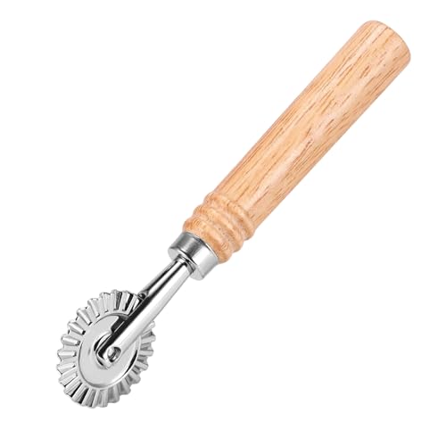 Roulette Coupe Pate Patisserie, Roulette à Pâtes Avec Longue Poignée en Bois, Roulettes Patisserie, Roulettes à Pâte Ondulée, Accessoire pour la Cuisine à la...