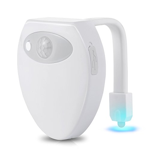 Boomile Rechargeable Toilet Night Light with Waterproof Design, LED Toilet Night Light, Toilet Bowl Light, Motion Activated in Darkness Only