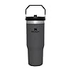 Stanley Iceflow Flip Straw Water Bottle With Straw 0.89L - Keeps Cold For 12+ Hours - Leakproof - Easy To Carry - Dishwasher Safe - Stainless Steel Thermal Flask - BPA-Free Travel Mug - Charcoal