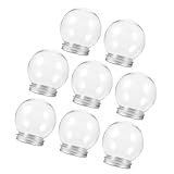 POPETPOP Leere Schneekugeln aus Kunststoff 8 Stück 150 ml mit Schraubverschluss für Selbstgemacht Projekte und Weihnachtsdekoration