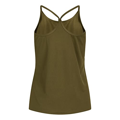 ZEBDIA Women's Sports Strap Top Army T-Shirt, S - Image 3