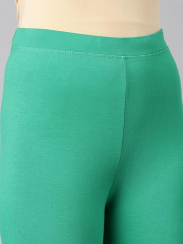 TWIN BIRDS Viscose Elastane Stretch Leggings for Women | Mid Rise Skinny Fit, High Ankle & 7/8 Cropped Length Active Legging