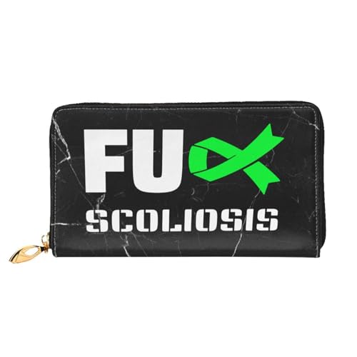 Fuck Scoliosis Awareness Wallet Card Bag, Black2
