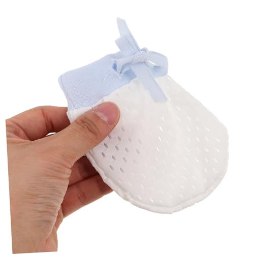 GALPADA 4 Pairs Newborn Scratch Cotton Mittens Lightweight Gloves with Drawstring for Boys Breathable Protection Pink Green4