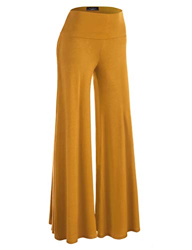 MBJ WB750 Womens Chic Palazzo Lounge Pants M Mustard