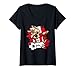 Donna Dabbing Dog Perù Soccer Fans Jersey - Peruvian Flag Calcio Maglietta con Collo a V
