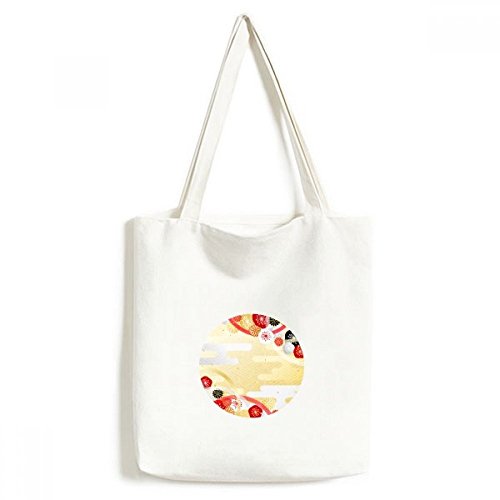 Sac en toile lavable motif japonais Sakura pour remplacer le plastique