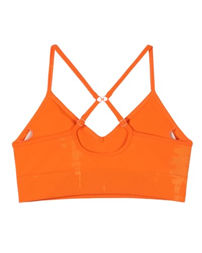 Image of AUROLA Serpent Seamless Sports Bras for Women,Backless Padded Strappy Workout Gym Yoga Crop Tops