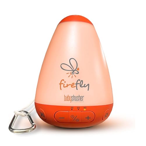 Baby Shusher Firefly Baby Soother for Crying Babies with Nightlight - White Noise Sound Machine,...