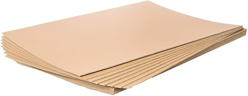 Indigo 10 x Single Wall Cardboard Sheets 1200 x 1000mm Flat Packing Pads for Storage Removals Layer Separation & Protection Strong Brown Corrugated Board Supplied Flat