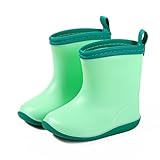 [Mishansha] キッズ レインブーツ 雨靴 ショート 子供用 レインシューズ 防水 軽量 柔らかい 通園 通学 梅雨対策 19.0 cm,グリーン