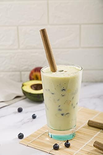 Image of Sunbird Boba Straws,12mm Bubble Tea Coconut Leaf Drinking Straw,Organic, Biodegradable, Sustainable, Eco-Friendly Product for Cold Coffe, Thick Shakes!12mm X 8 inch Length, Pack of 25 Straws