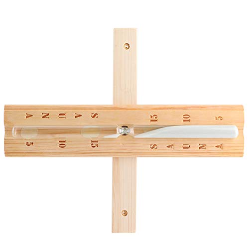 Shipenophy Wall-Mounted Wooden Sauna Hourglass 15 Minutes Sand Timer Countdown Clock Accessory for Sauna Spa Room 30x6.5x3.5cm - Image 3