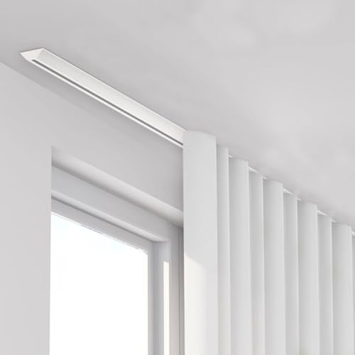 Riel invisible ultrafino para cortina de techo, riel de aluminio con ganchos, rieles individuales silenciosos para dormitorio, sala de estar, divisor, hospital, balcón