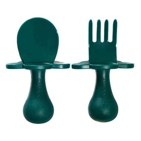 Grabease Self-Feeding Cutlery Set, dark green Cover
