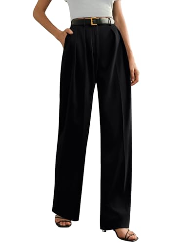 Image of GRECIILOOKS Trousers for Woman | Womens High Rise High Waist Flared Korean Style | Formal Pant for Women Office Wear| Track Pants for Womans Elegant for College & Events (Available in Plus Size)