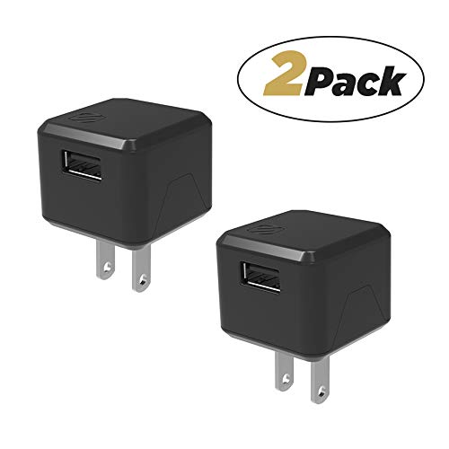 SCOSCHE USBH121-2PKAZ SuperCube Flip Single USB Port Wall Charger for USB Devices, Black