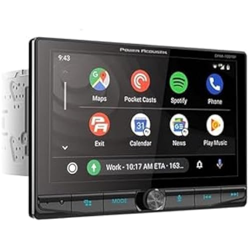 Power Acoustik CPAA-70D10F Car Stereo - Apple CarPlay & Android Auto Head Unit, 10.6" Floating Double DIN Touchscreen Car Stereo with Bluetooth, Aux Input, USB, SD, AM/FM Receiver, CD DVD Player