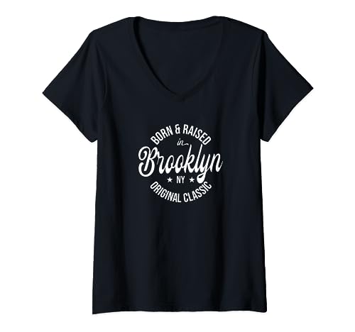 Born and Raised in Brooklyn V-Neck T-Shirt