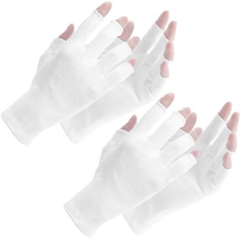 Amazon.com : Oruola 2Pairs White Fingerless Gloves for Women, Cotton