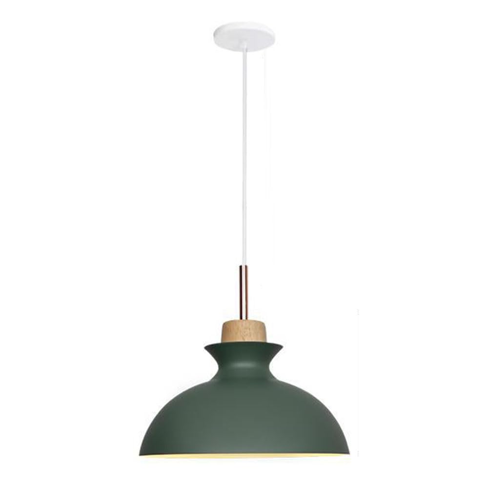 STVDEDG Macaron 11” Dome Pendant Light Nordic with Wood Hanging Lighting Fixtures Colorful Farmhouse Industrial Chandeliers Flush Mount Ceiling Chandelier Shade for Loft Coffee Kitchen Island