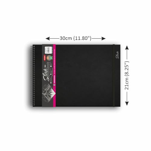 Image of Anupam Slate Sketch Book A4 Spiral Bound Drawing Book Acid Free Paper 140 GSM for Artists, Professional (40 Sheets, 80 Pages)