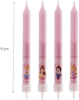 Dekora - 346175 Princesses Set of 8 Pink Wax Stick Candles 8 x 8 x 12 cm