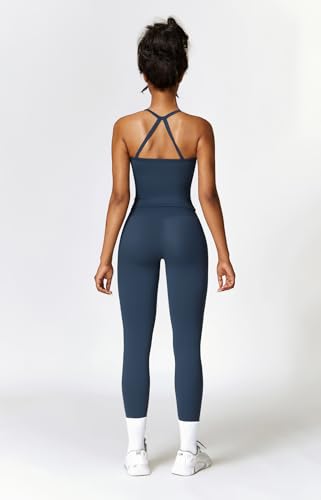 Womens Workout Sets Two Piece Cross Back Tank Top Matching High Waist Leggings Sets Gym Outfits Work Out Clothes4