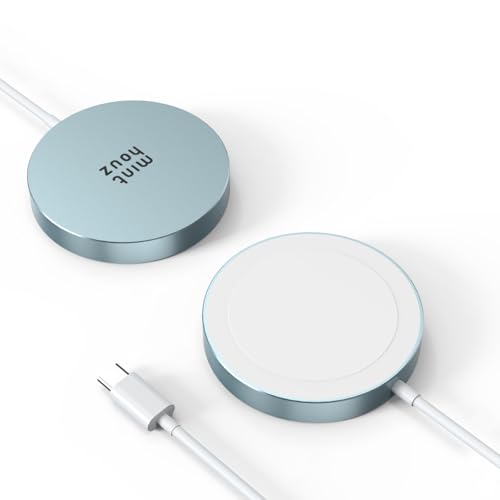 Chargeur sans fil MagSafe 15W Minthouz bleu pour iPhone 15, 16, 17 et AirPods