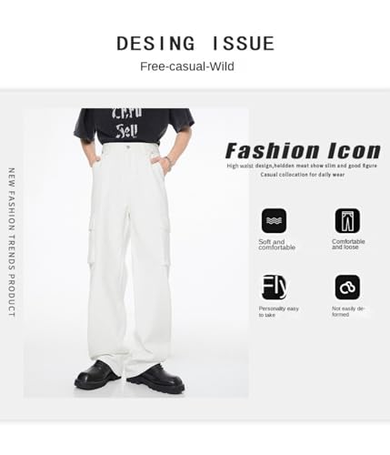 Jeans Pants Trousers Denim Spring Loose Straight Leg Classic Retro High Street Handsome4