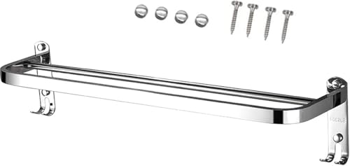 Porte-serviettes double inox 40 cm support serviette mural cuisine et douche