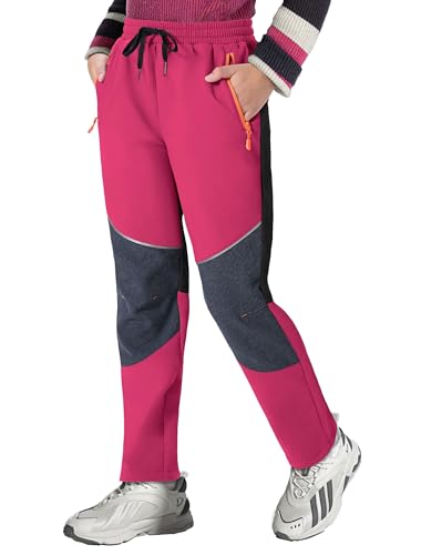 Kids Snow Ski Pants Hiking Boys Girls Outdoor Waterproof Windproof Fleece Warm Snowboard Pants