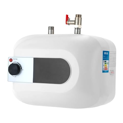 Piccolo scaldabagno elettrico sul lavandino 6 Litri istantaneo 220 V Mini Elettrodomestici Da Cucina 1500W Rubinetto A Parete Idraulico Con Facile Da Installare Per Lavabo Cucina Lavello Bagno