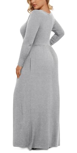 Image of LONGYUAN Women's Plus Size Maxi Dresses for Curvy Women Casual Long Dress XL-6XL