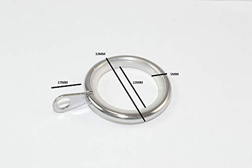 30 X Silent Curtain Pole Rod Rings - 25mm ID, Chrome Finish