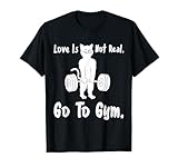 cat deadlift love non è un vero gatto muscoloso maglietta