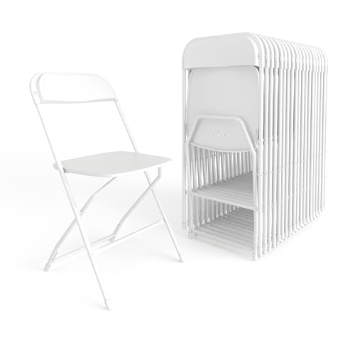 Image of Flash Furniture Hercules Series Plastic Folding Chair - White - 20 Pack 650LB Weight Capacity Comfortable Event Chair-Lightweight Folding Chair