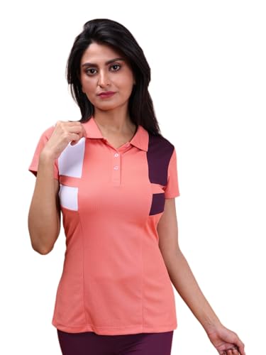 Image of Rupa Colors Womens PLAYSURE Dry FIT Activewear Polo T-Shirt | 100% Polyester Fabric | Stretchable | Reflective Logo | Trendy Design | Regular Fit