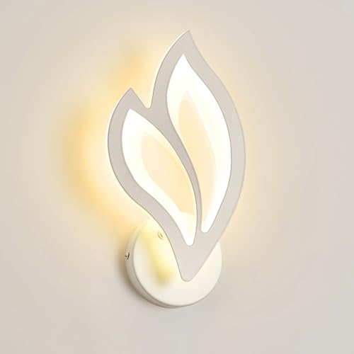 SXHZLY Applique murale intérieure, LED mural 13 W 3 000 K, lumière blanche chaude, design à pétales moderne, lampe murale pour chambre à coucher, salon,...