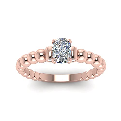 Image of 55Carat Choose Your Gemstone Bead Diamond CZ Engagement Ring Rose Gold Plated Cushion Shape Side Stone Engagement Rings Everyday Jewelry Wedding Jewelry Handmade Gifts for Wife US Size 4 to 12