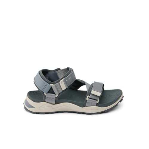 REEF Cross Shore Men's Casual Sport Sandal, Adjustable Straps, Supportive Footbed, No Slip Traction, Black, 73