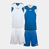 basketball jersey mockup 100% Poliéster Interlock Joma Set Basket Reversible BCO Jersey+Short, Hombres, Royal Blanco, 10-12