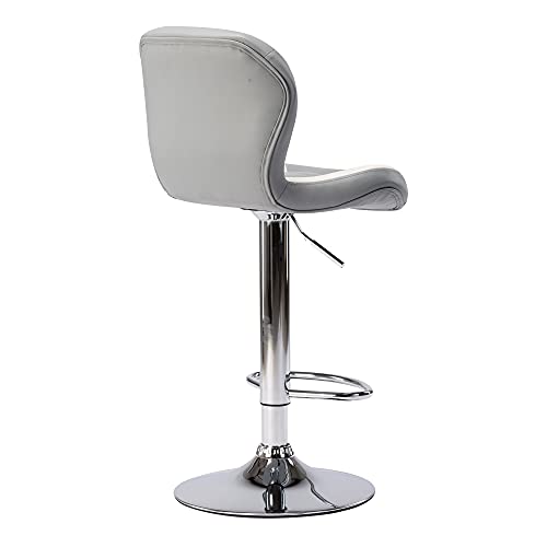 Bar Stools Set of 2 PU Leather Adjustable Bar Stool with Back Swivel Barstools(Gray)