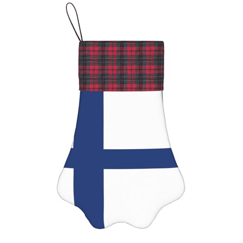 Weihnachtsstrumpf mit finnischer Flagge,...